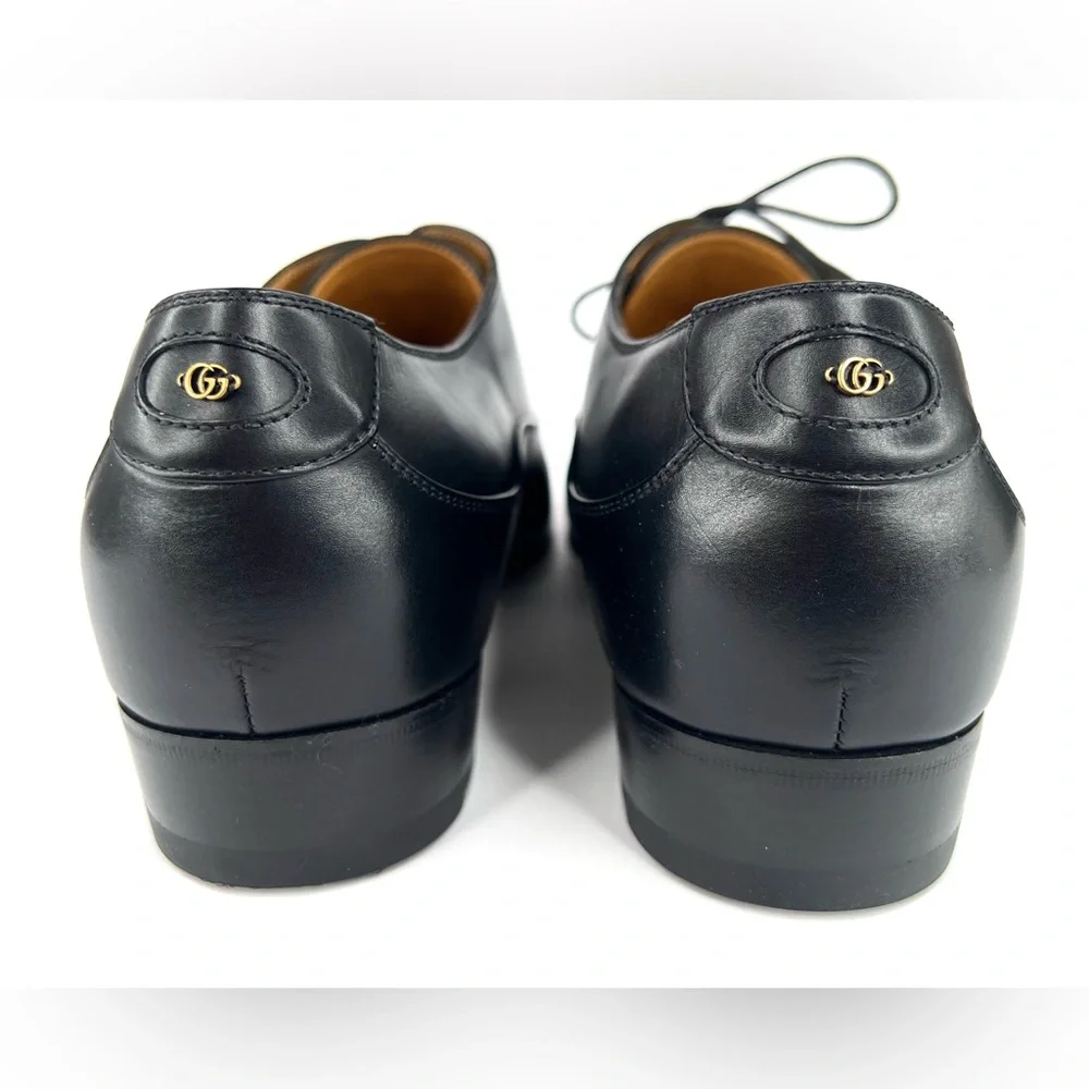 Gucci Adel Oxford Leather GG Logo Lace-up Loafers UK 12.5 - US 13 - EU 46.5 - Picture 5 of 11